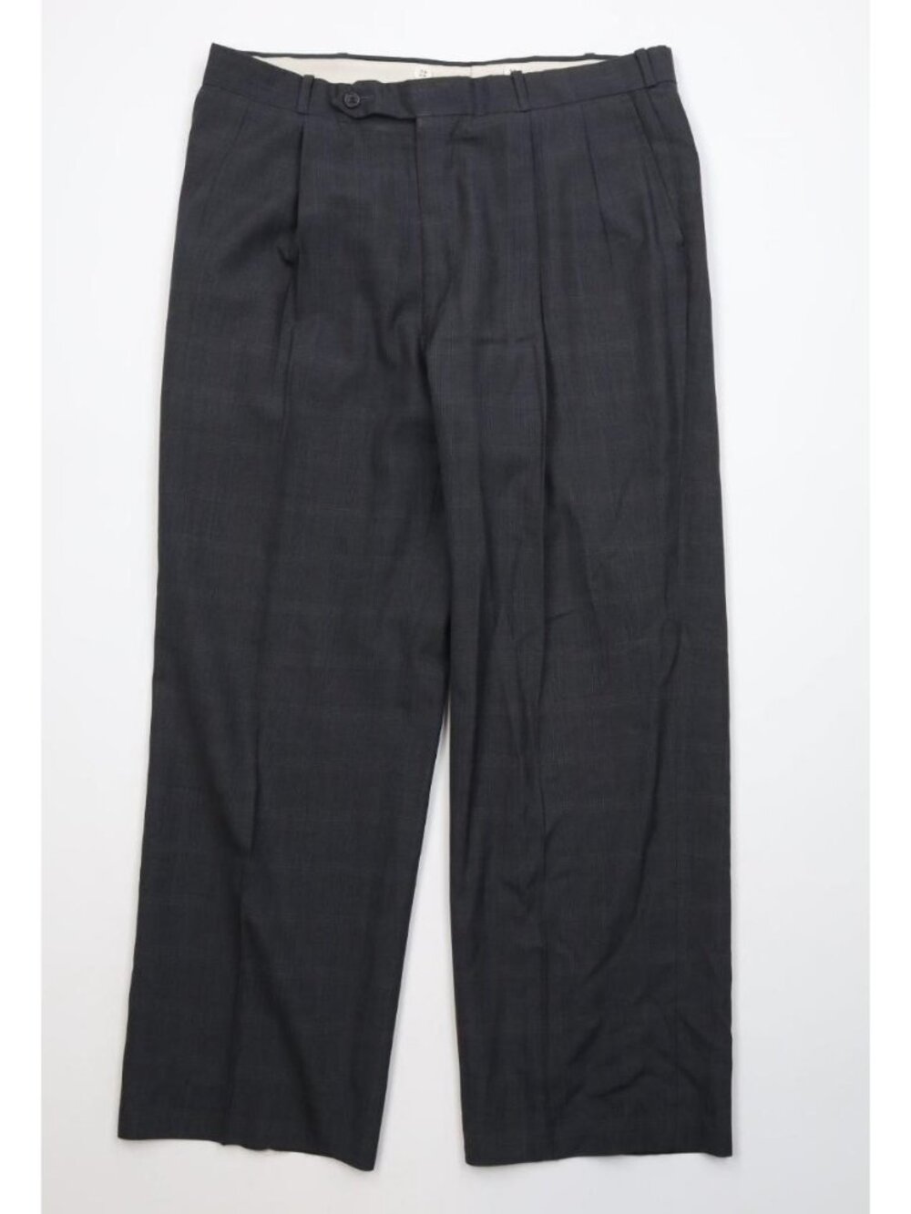 Vintage 90s Streetwear Mens 36x29 Wool Blend Knit Wide Leg Chino Pants Plaid USA